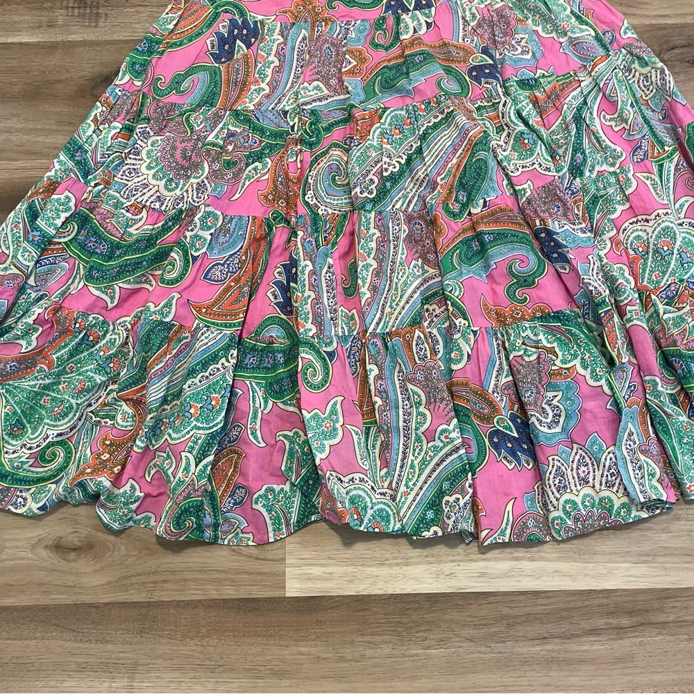 Vintage Lauren Ralph Lauren Pink Bright Full Circle Midi Skirt Size Large - Picture 3 of 6